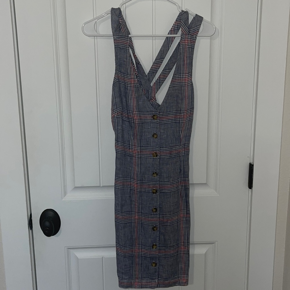 Blue & red plaid dress